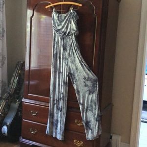 Blue grey Tye dye strapless jumper